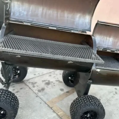 120 Gallon Offset Smoker (Foldable Stack & Insulated Firebox)
