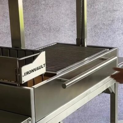 Ironvault Santa Maria Argentine Grill with Brasero on Caster Cart
