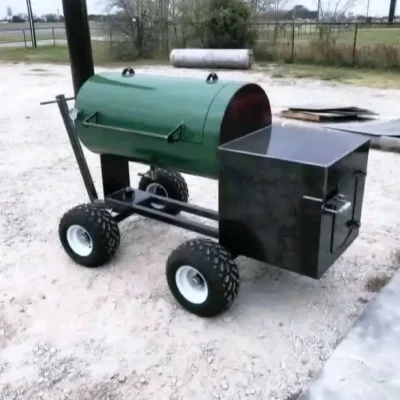 PRO-MOD Backyard Wagon Offset Smoker – Forest Green